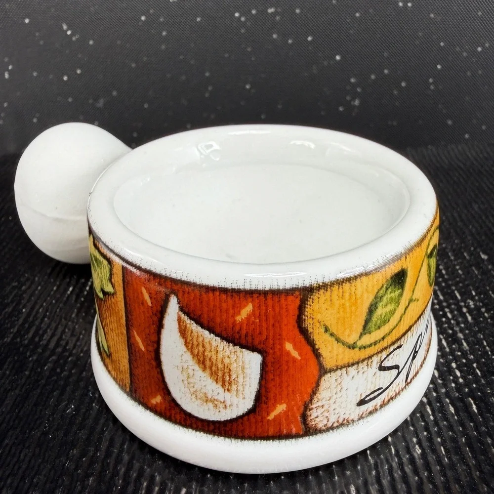Joie MSC International Ceramic Mini Mortar and Pestle Set Epices Garlic Design